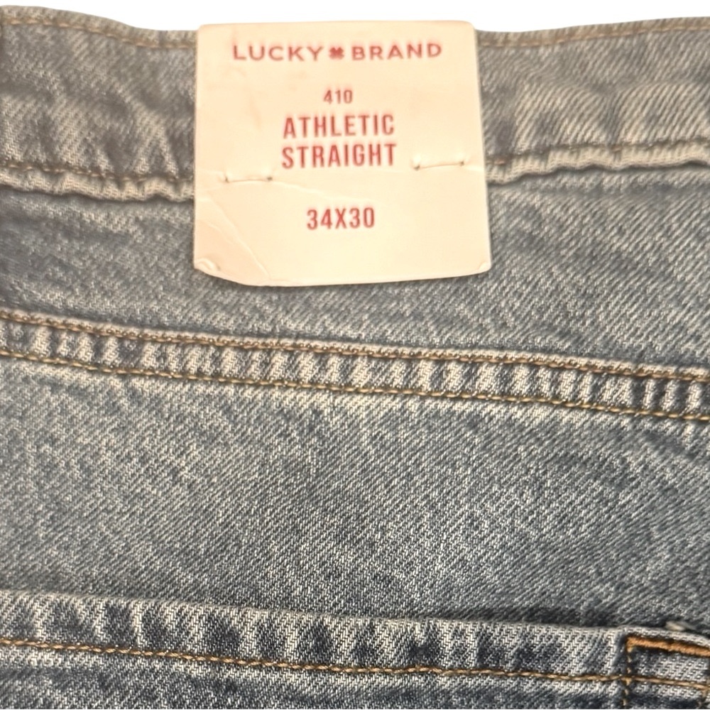 LUCKY BRAND Athletic Light Wash Straight 410 Blue Denim Jeans NWT 34/30 - Picture 5 of 8
